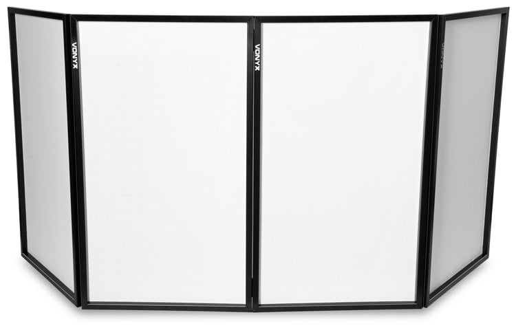 Vonyx DJ Screen Foldable DJ Facade – 4 Lycra Panels - WHITE