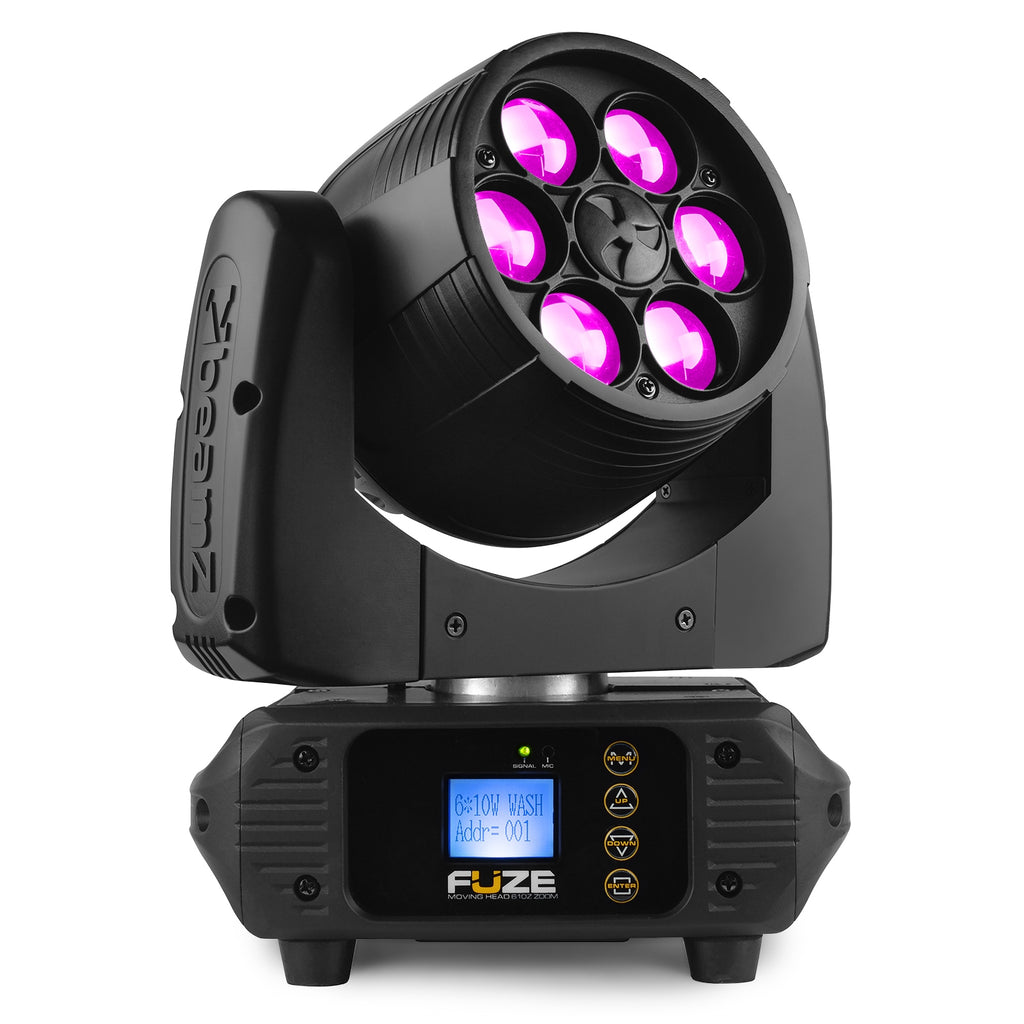 Beamz Fuze 610Z Wash LED 6x10W RGBW Zoom DMX IR