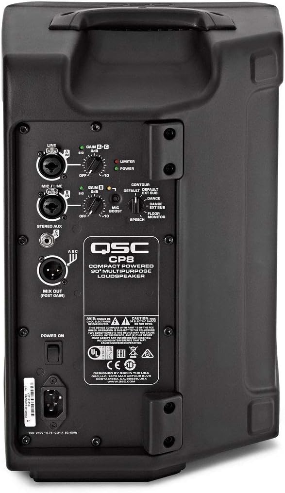 QSC CP8 8" 2-Way Powered (1000W) Portable PA Speaker